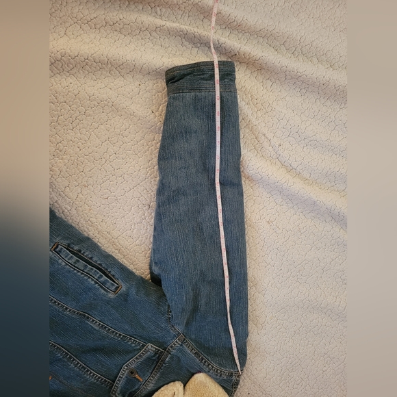 Sherpa-Lined Denim Jacket LLBean Sz L - Picture 10 of 11